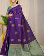 Most Flattering Royal Blue Soft Banarasi Silk Saree With Lissome Blouse Piece