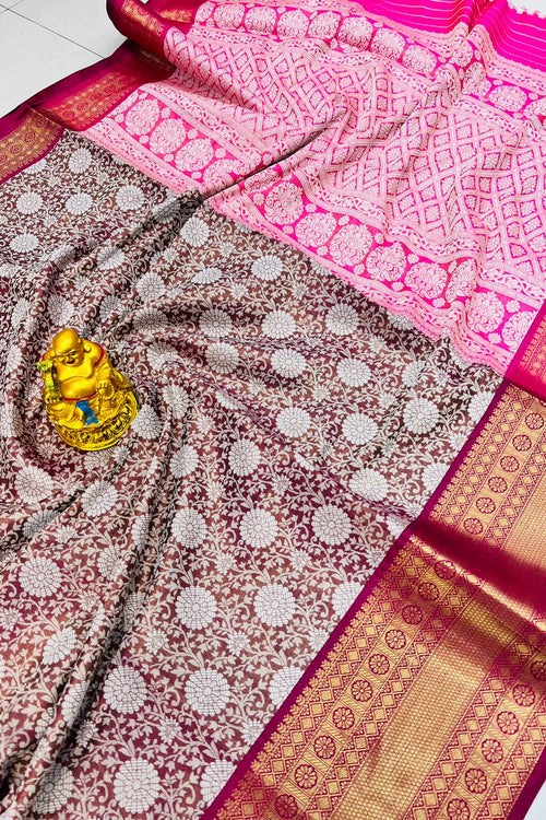 Load image into Gallery viewer, Adoring Wine Kanjivaram Silk With Bewitching Blouse Piece
