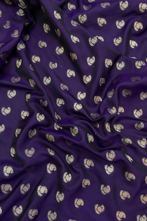 Load image into Gallery viewer, Assemblage Purple Banarasi Satin Silk Saree With Embrocation Blouse
