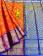 Demanding Red Kanjivaram Silk With Intricate  Blouse Piece