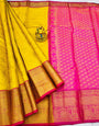 Engrossing Yellow Kanjivaram Silk With Arresting Blouse Piece