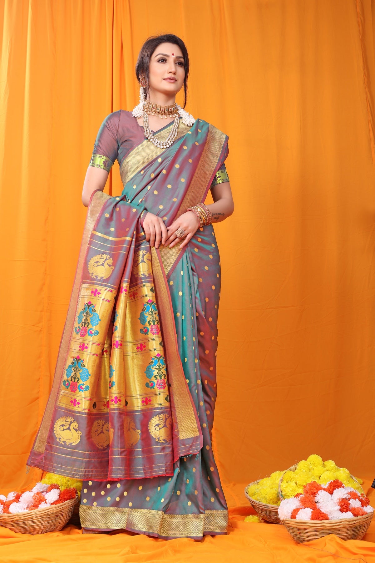 Buy Traditional Wear Pink Paithani Banarasi Silk Saree Online From Surat  Wholesale Shop.
