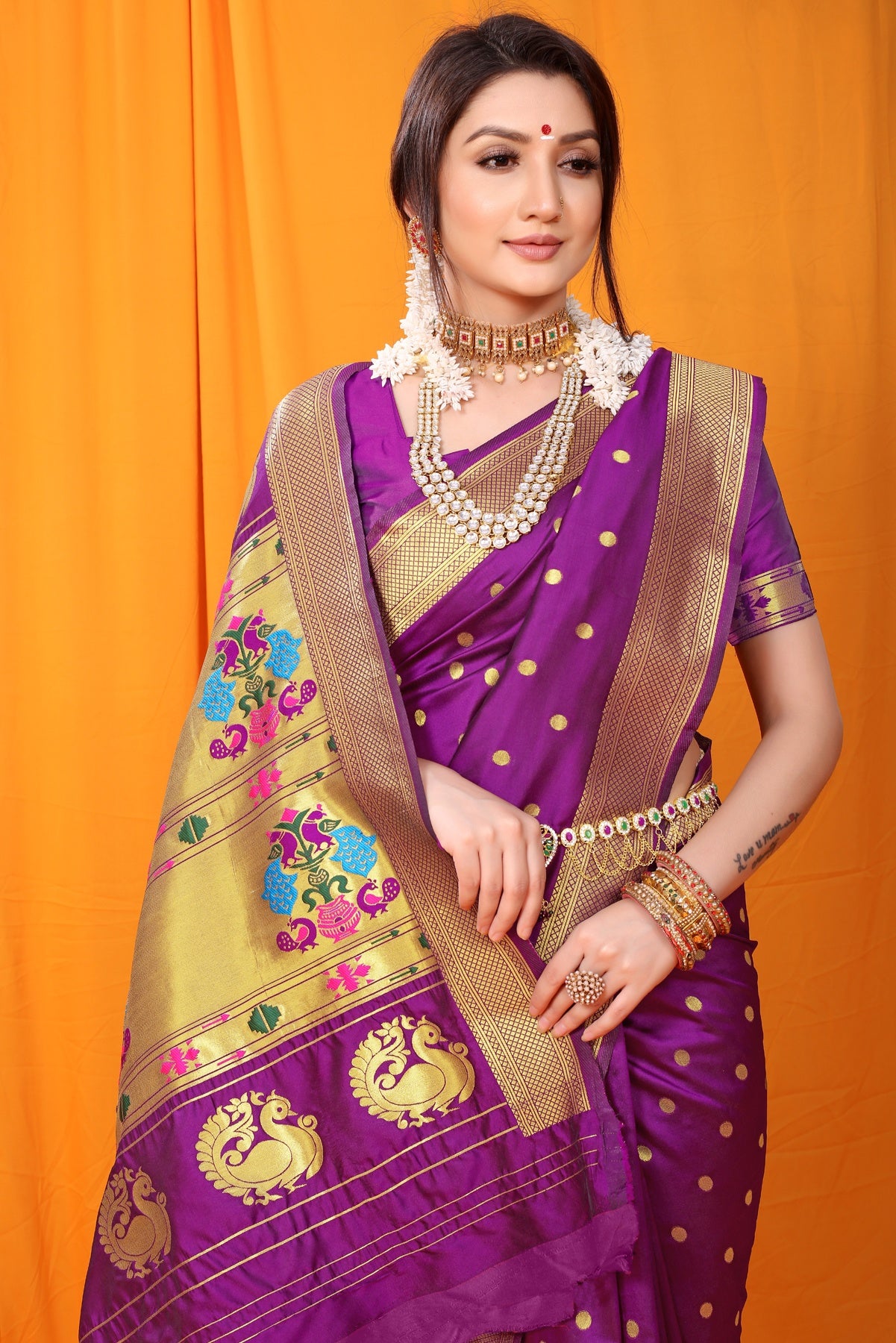 Buy Teal Banarasi Silk Traditional Wear Paithani Saree Online From  Wholesalez.