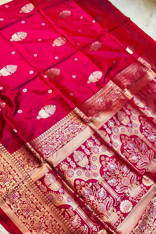 Load image into Gallery viewer, Ratatouille Pink Kanjivaram Silk With Demure Blouse Piece
