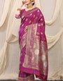 Pleasurable Purple Kanjivaram Silk With Effervescent Blouse Piece