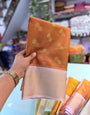 Sensational Brown Soft Tissue Silk Saree With Elegant Blouse Piece