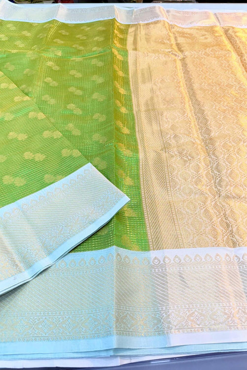 Load image into Gallery viewer, Fairytale Parrot Soft Tissue Silk Saree With Ideal Blouse Piece
