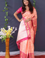 Glittering Baby Pink Kanjivaram Silk With Unequalled Blouse Piece