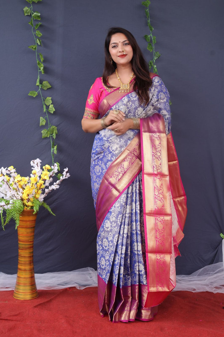 Ideal Royal Blue Soft Silk Saree With Bucolic Blouse Piece – LajreeDesigner