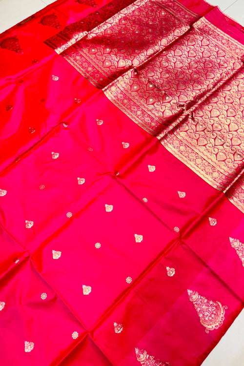 Load image into Gallery viewer, Splendorous Dark Pink Soft Banarasi Silk Saree With Fantabulous Blouse Piece
