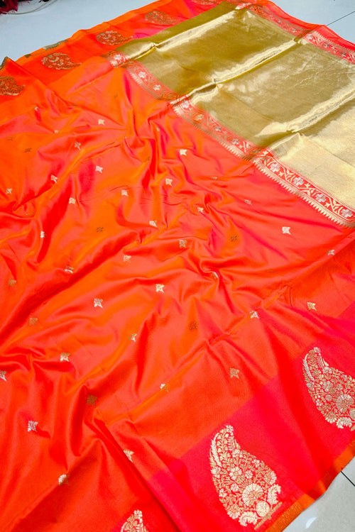 Load image into Gallery viewer, Unique Peach Soft Banarasi Silk Saree With Gratifying Blouse Piece
