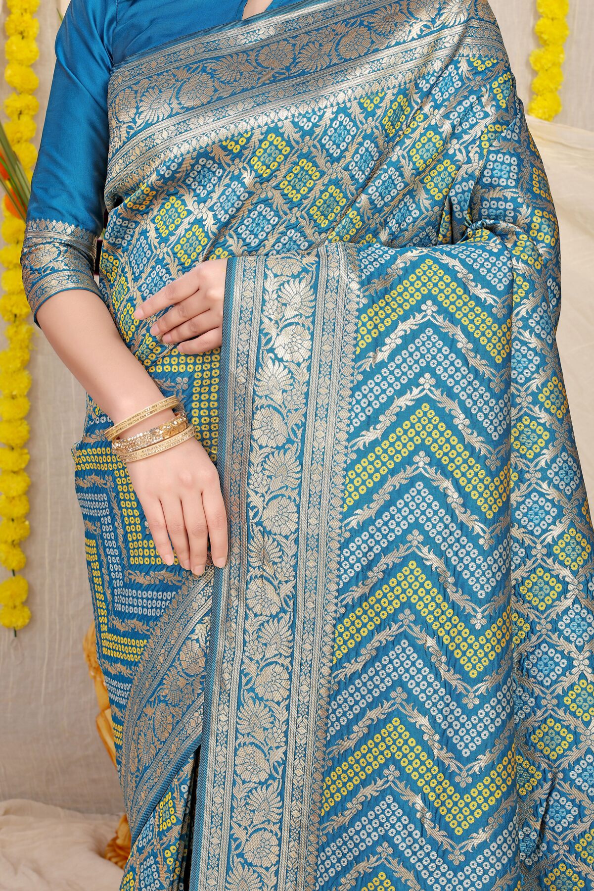 Fantabulous Firozi Soft Banarasi Silk Saree With Beautiful Blouse Piece