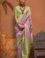 Petrichor Lavender Soft Banarasi Silk Saree With Susurrous Blouse Piece