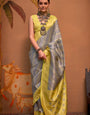 Exquisite Grey Soft Banarasi Silk Saree With Winsome Blouse Piece