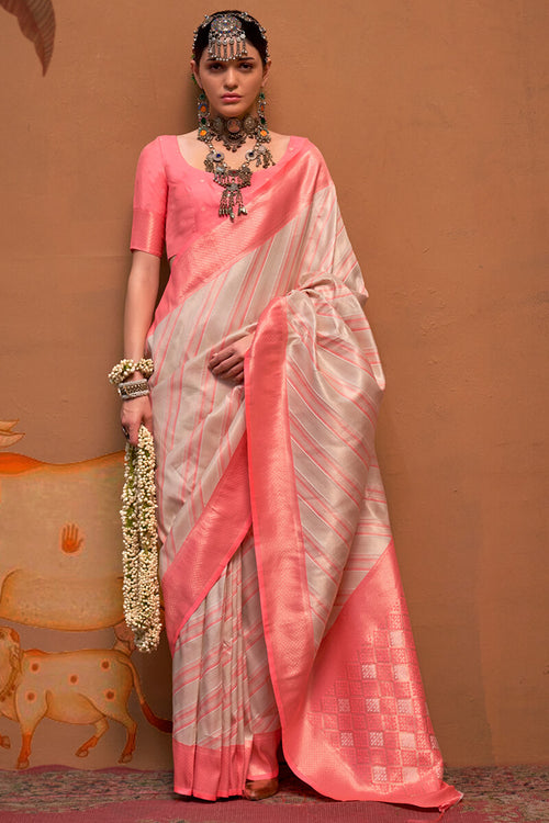 Load image into Gallery viewer, Smashing Beige Soft Banarasi Silk Saree With Tremendous Blouse Piece
