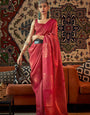 Flamboyant Maroon Kanjivaram Silk Saree With Inspiring Blouse Piece