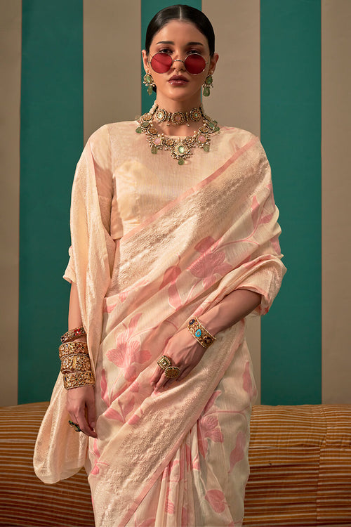 Load image into Gallery viewer, Smart Beige Cotton Silk Saree With Adoring Blouse Piece
