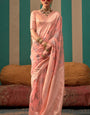 Resplendent Peach Cotton Silk Saree With Posh Blouse Piece