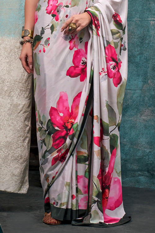 Load image into Gallery viewer, Allure Beige Digital Printed Crape Silk Saree With Opulent Blouse Piece
