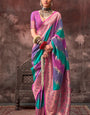 Outstanding Multicolor Soft Banarasi Silk Saree With Engrossing Blouse Piece