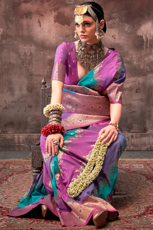 Load image into Gallery viewer, Outstanding Multicolor Soft Banarasi Silk Saree With Engrossing Blouse Piece
