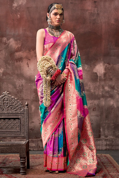 Load image into Gallery viewer, Excellent Multicolor Soft Banarasi Silk Saree With Dalliance Blouse Piece
