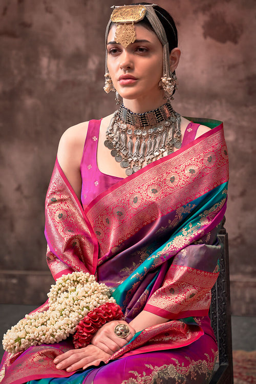 Load image into Gallery viewer, Excellent Multicolor Soft Banarasi Silk Saree With Dalliance Blouse Piece
