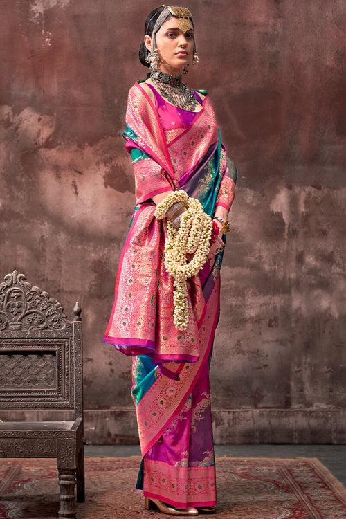 Load image into Gallery viewer, Excellent Multicolor Soft Banarasi Silk Saree With Dalliance Blouse Piece
