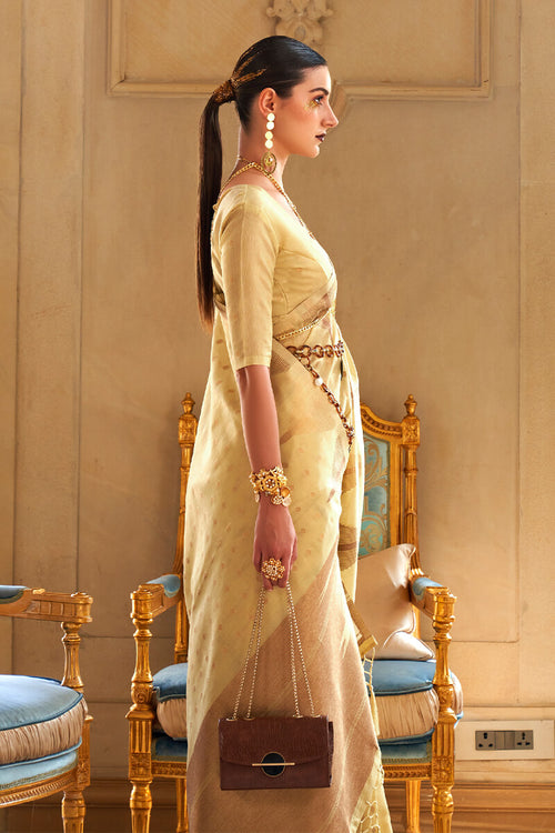 Load image into Gallery viewer, Exquisite Yellow Soft Banarasi Silk Saree With Majesty Blouse Piece
