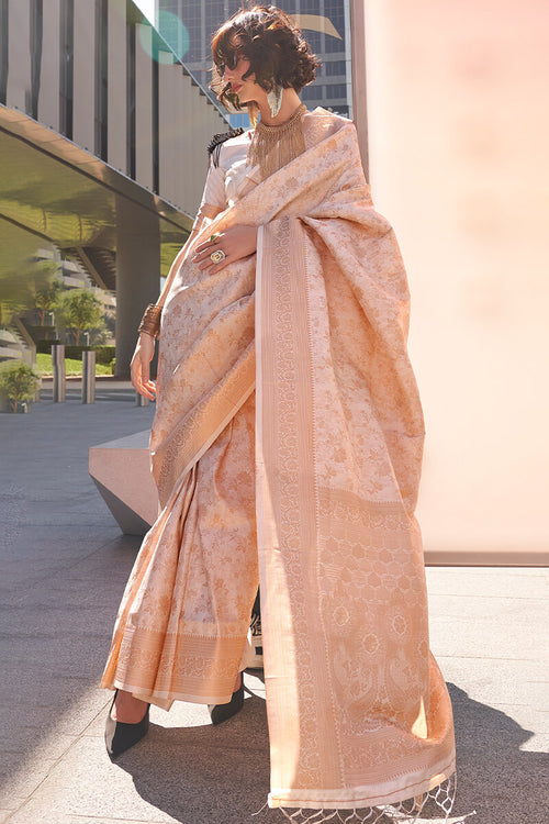 Load image into Gallery viewer, Assemblage Beige Kanjivaram Silk Saree With Dalliance Blouse Piece
