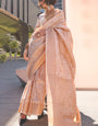 Assemblage Beige Kanjivaram Silk Saree With Dalliance Blouse Piece