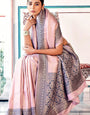 Precious Baby Pink Kanjivaram Silk Saree With Embellished Blouse Piece