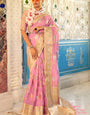 Desuetude Pink Cotton Silk Saree With Enigmatic Blouse Piece