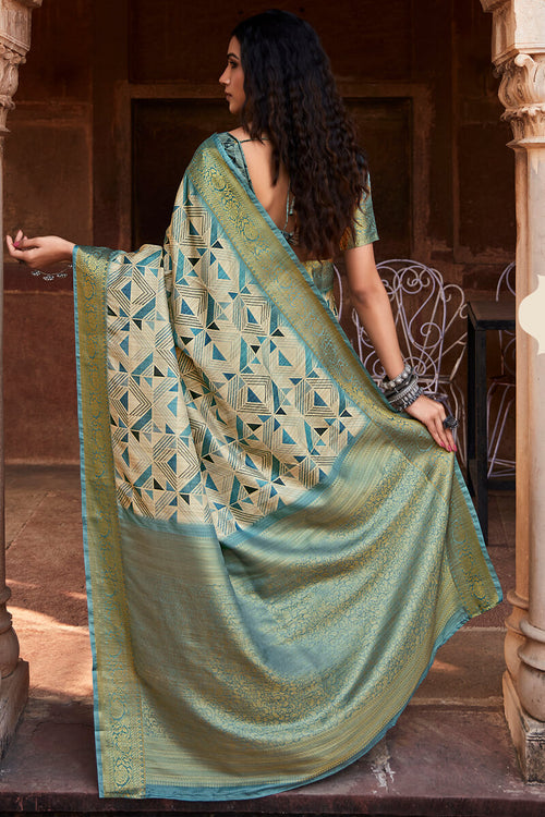 Load image into Gallery viewer, Majesty Grey Digital Printed Soft Silk Saree With Zephyr Blouse Piece
