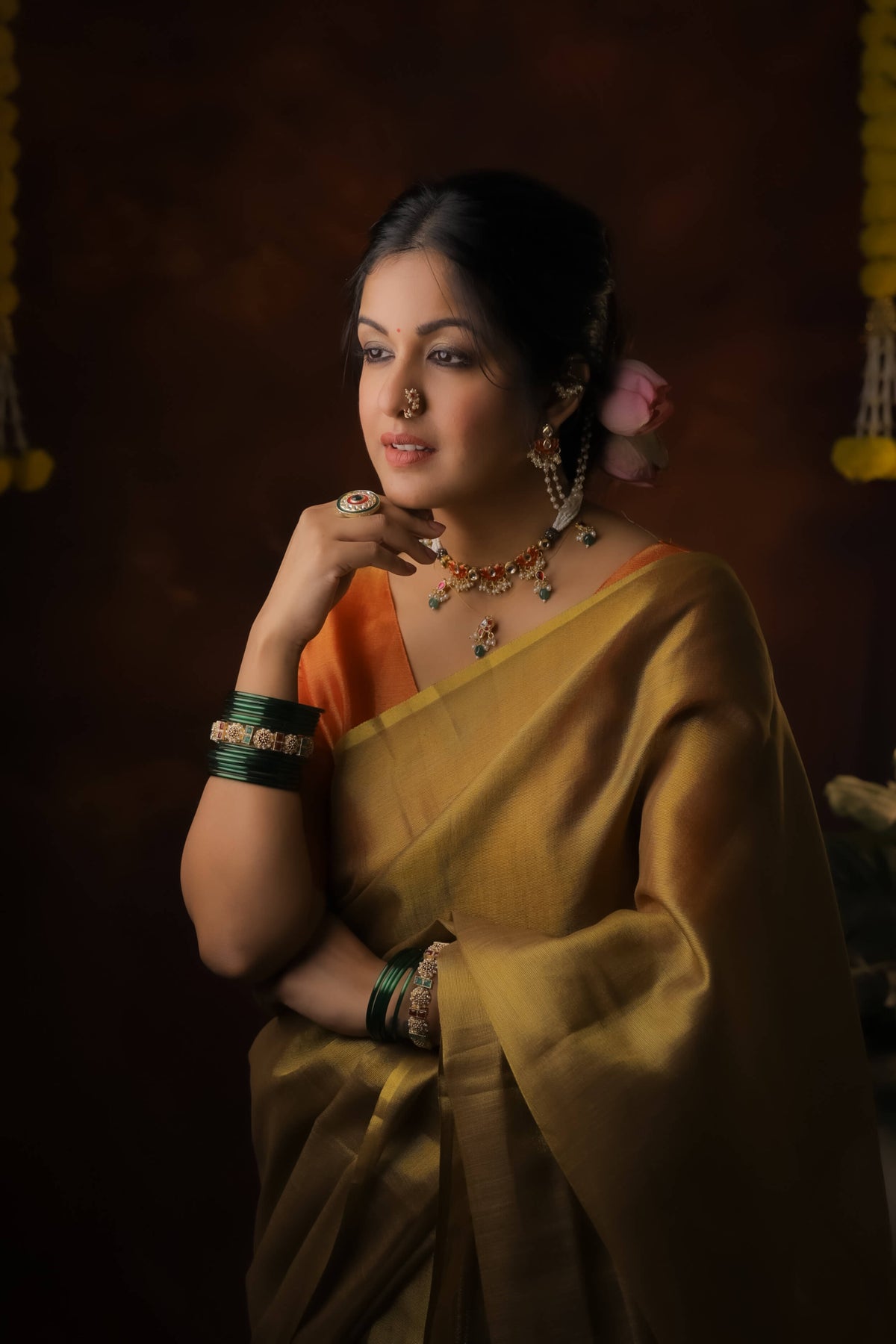 Ishita Dutta In Soft Banarasi Tissue Silk Saree