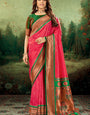 Felicitous Dark Pink Paithani Silk Saree With Fantabulous Blouse Piece