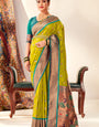 Opulent Mehndi Paithani Silk Saree With Posh Blouse Piece