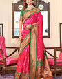 Dissemble Dark Pink Paithani Silk Saree With Redolent Blouse Piece