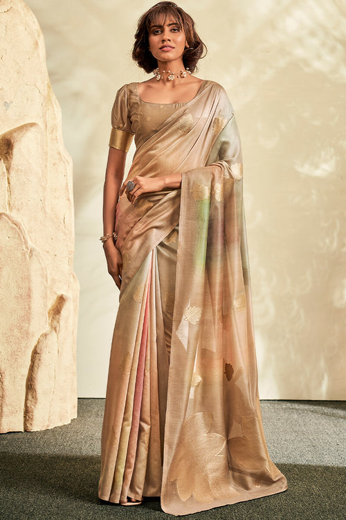 Load image into Gallery viewer, Intricate Beige Soft Banarasi Silk Saree With Majesty Blouse Piece
