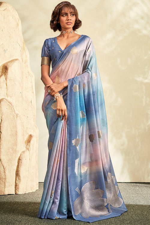 Load image into Gallery viewer, Exquisite Blue Soft Banarasi Silk Saree With Admirable Blouse Piece
