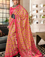 Scintilla Yellow and Pink Patola Silk Saree with Devastating Blouse Piece