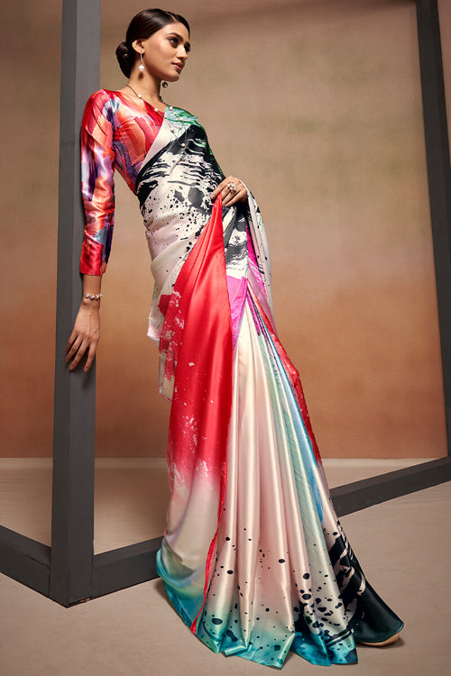 Buy Pandadi Saree Saree Women Grey Plain Bollywood Satin Saree Online at  Best Prices in India - JioMart.