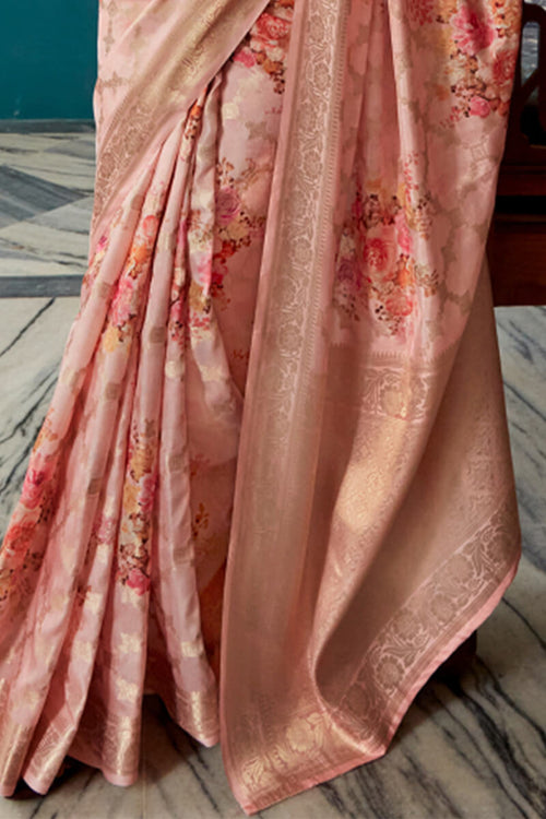 Load image into Gallery viewer, Precious Pink Soft Banarasi Silk Saree With Unique Blouse Piece
