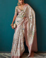 Refreshing Lavender Soft Banarasi Silk Saree With Outstanding Blouse Piece