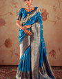 Capricious Blue Soft Banarasi Silk Saree With Exceptional Blouse Piece