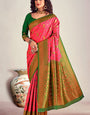 Desirable Dark Pink Soft Banarasi Silk Saree With Stunner Blouse Piece