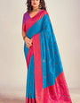 Evocative Blue Soft Banarasi Silk Saree With Mellifluous Blouse Piece