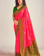 Susurrous Pink Soft Banarasi Silk Saree With Delectable Blouse Piece