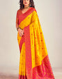 Dulcet Yellow Soft Banarasi Silk Saree With Winsome Blouse Piece