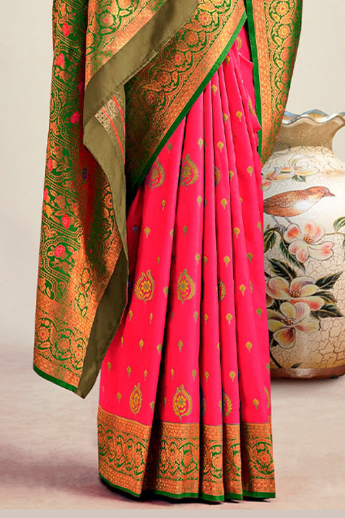 Load image into Gallery viewer, Adorable Pink Soft Banarasi Silk Saree With Captivating Blouse Piece
